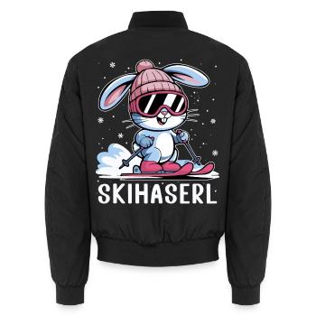 Lustiges Skihaserl Skiurlaub Aprés Ski Party - Unisex Bomberjacke - Schwarz - Hinten - AI Model Male 185 light (185cm)