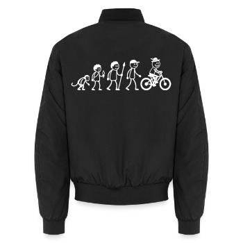  MTB-Bike Mountainbiker Strichmänchen Mountainbike - Unisex Bomberjacke - Schwarz - Hinten - AI Model Male 185 light (185cm)