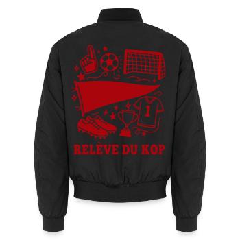 Baby-Fußball-Nachfolge des Kop - Unisex Bomberjacke - Schwarz - Hinten - AI Model Male 185 light (185cm)
