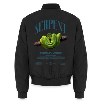 Green Tree Python Modern Reptile Keeper Streetwear - Unisex Bomberjacke - Schwarz - Hinten - AI Model Male 185 light (185cm)