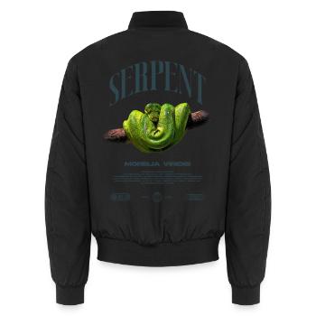 Green Tree Python Modern Reptile Keeper Streetwear - Unisex Bomberjacke - Schwarz - Hinten - AI Model Male 185 light (185cm)