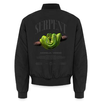 Green Tree Python Modern Reptile Keeper Streetwear - Unisex Bomberjacke - Schwarz - Hinten - AI Model Male 185 light (185cm)