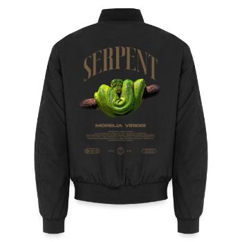 Green Tree Python Modern Reptile Keeper Streetwear - Unisex Bomberjacke - Schwarz - Hinten - AI Model Male 185 light (185cm)