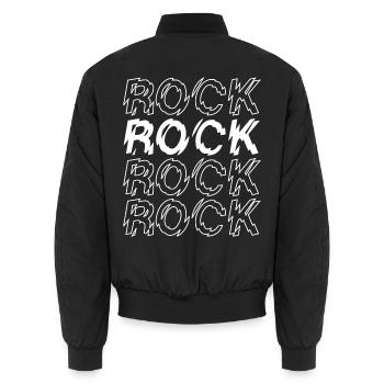 Rock Repetition-Logo - Unisex Bomberjacke - Schwarz - Hinten - AI Model Male 185 light (185cm)