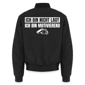 Fußballtrainer Nicht Laut Sondern Motivierend - Unisex Bomberjacke - Schwarz - Hinten - AI Model Male 185 light (185cm)