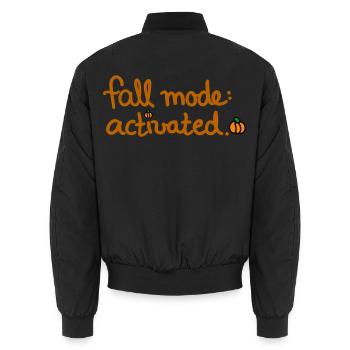 Fall Mode activated kreatives Herbst Design - Unisex Bomberjacke - Schwarz - Hinten - AI Model Male 185 light (185cm)