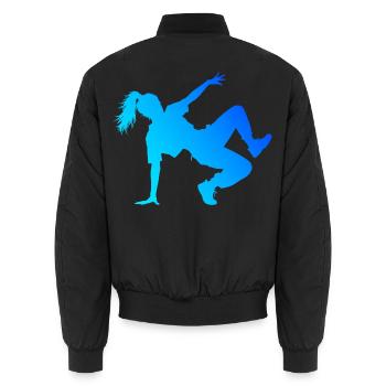 Geschenkidee für die Hip-Hop-Tänzerin mit Breaking - Unisex Bomberjacke - Schwarz - Hinten - AI Model Male 185 light (185cm)