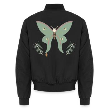 Spanischer Mondmotte und Kiefer - Unisex Bomberjacke - Schwarz - Hinten - AI Model Male 185 light (185cm)