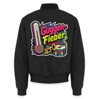 Guggen Fieber Fasching Karneval Retro Neon T-Shirt - Unisex Bomberjacke - Schwarz - Hinten - AI Model Male 185 light (185cm)