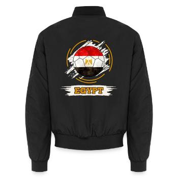 Egypt - Fußball mit Ägypten Flagge - Unisex Bomberjacke - Schwarz - Hinten - AI Model Male 185 light (185cm)