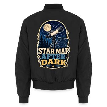 STAR MAP AFTER DARK - Unisex Bomberjacke - Schwarz - Hinten - AI Model Male 185 light (185cm)