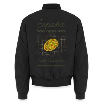 Valencianische Paella - Unisex Bomberjacke - Schwarz - Hinten - AI Model Male 185 light (185cm)