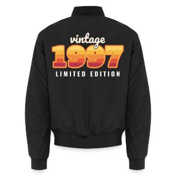 Vintage 1997 Limited Edition - Unisex Bomberjacke - Schwarz - Hinten - AI Model Male 185 light (185cm)