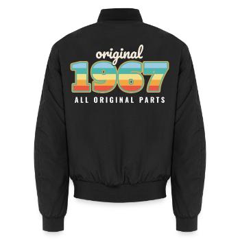 1967 Alle Originalteile Vintage-Geburtstag - Unisex Bomberjacke - Schwarz - Hinten - AI Model Male 185 light (185cm)
