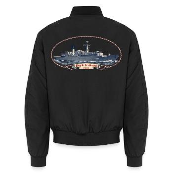 Regele Ferdinand F221 – Maritime Vintage-Edition - Unisex Bomberjacke - Schwarz - Hinten - AI Model Male 185 light (185cm)