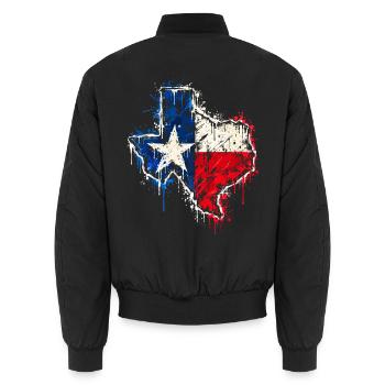 Texas Spray Flag Splash - Unisex Bomberjacke - Schwarz - Hinten - AI Model Male 185 light (185cm)