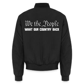 Wir, das Volk, wollen unser Land zurück – Verfassu - Unisex Bomberjacke - Schwarz - Hinten - AI Model Male 185 light (185cm)