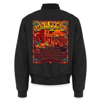 Desert Thanksgiving Santa Fe New Mexico - Unisex Bomberjacke - Schwarz - Hinten - AI Model Male 185 light (185cm)