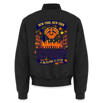 The Thanksgiving Day Parade In New York City - Unisex Bomberjacke - Schwarz - Hinten - AI Model Male 185 light (185cm)