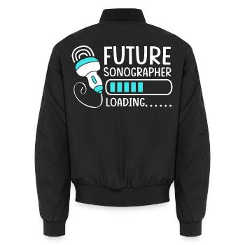 Kardiographie Kardiogramm - Unisex Bomberjacke - Schwarz - Hinten - AI Model Male 185 light (185cm)