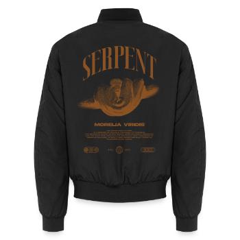 Green Tree Python Modern Reptile Keeper Streetwear - Unisex Bomberjacke - Schwarz - Hinten - AI Model Male 185 light (185cm)