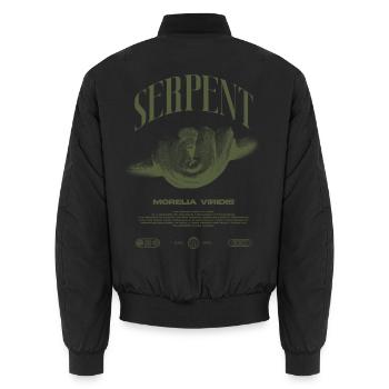 Green Tree Python Modern Reptile Keeper Streetwear - Unisex Bomberjacke - Schwarz - Hinten - AI Model Male 185 light (185cm)