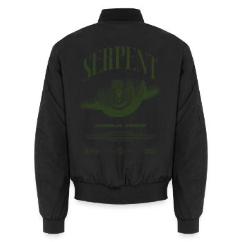 Green Tree Python Modern Reptile Keeper Streetwear - Unisex Bomberjacke - Schwarz - Hinten - AI Model Male 185 light (185cm)