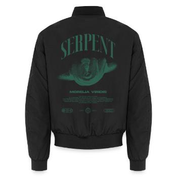 Green Tree Python Modern Reptile Keeper Streetwear - Unisex Bomberjacke - Schwarz - Hinten - AI Model Male 185 light (185cm)