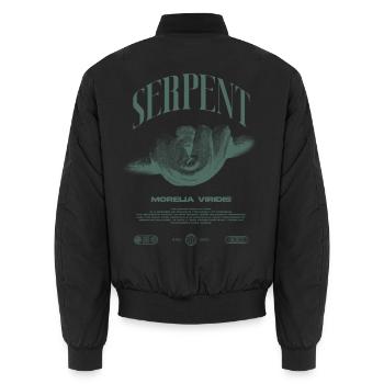 Green Tree Python Modern Reptile Keeper Streetwear - Unisex Bomberjacke - Schwarz - Hinten - AI Model Male 185 light (185cm)