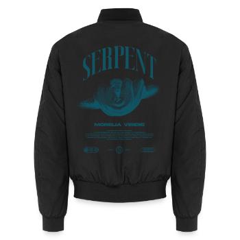 Green Tree Python Modern Reptile Keeper Streetwear - Unisex Bomberjacke - Schwarz - Hinten - AI Model Male 185 light (185cm)