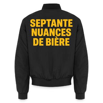 Siebzig Schattierungen Bier - Unisex Bomberjacke - Schwarz - Hinten - AI Model Male 185 light (185cm)