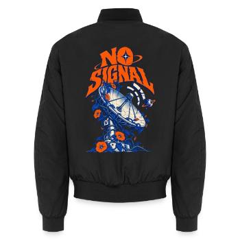 No Signal Retro Raumblumen - Unisex Bomberjacke - Schwarz - Hinten - AI Model Male 185 light (185cm)