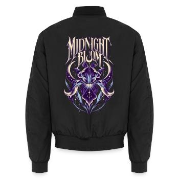 Midnight Bloom - Unisex Bomberjacke - Schwarz - Hinten - AI Model Male 185 light (185cm)
