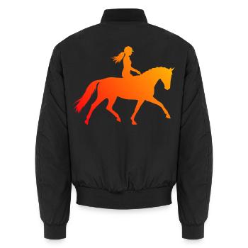 Pferdesport Geschenkidee für eine Pferdesportlerin - Unisex Bomberjacke - Schwarz - Hinten - AI Model Male 185 light (185cm)
