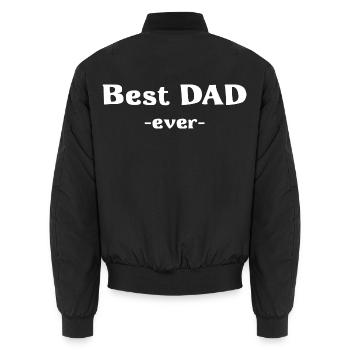 Bester Papa - Best Dad - Unisex Bomberjacke - Schwarz - Hinten - AI Model Male 185 light (185cm)