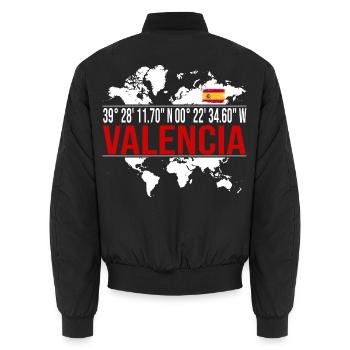 Valencia - Unisex Bomberjacke - Schwarz - Hinten - AI Model Male 185 light (185cm)