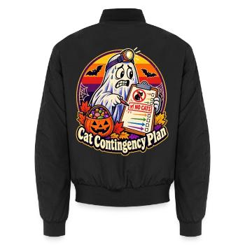 Halloween-Geist Cat Contingency Plan ABA - Unisex Bomberjacke - Schwarz - Hinten - AI Model Male 185 light (185cm)