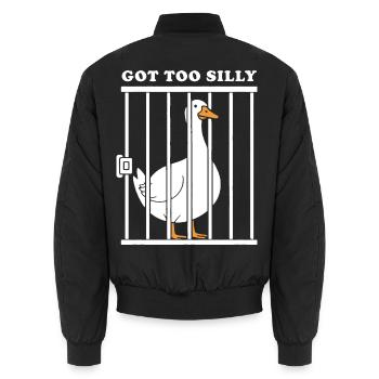 Goose Funny Graphic - Unisex Bomberjacke - Schwarz - Hinten - AI Model Male 185 light (185cm)