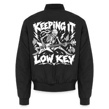 Keeping It Low Key - Unisex Bomberjacke - Schwarz - Hinten - AI Model Male 185 light (185cm)