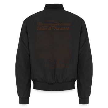 US-Unabhängigkeitserklärung - Unisex Bomberjacke - Schwarz - Hinten - AI Model Male 185 light (185cm)