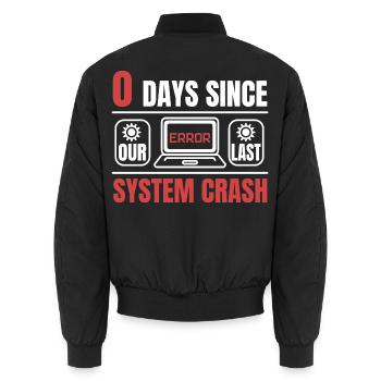 Technical Support 0 Days Since My Last PC Crash - Unisex Bomberjacke - Schwarz - Hinten - AI Model Male 185 light (185cm)