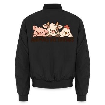 Animals Are Friends Farm Animals - Unisex Bomberjacke - Schwarz - Hinten - AI Model Male 185 light (185cm)