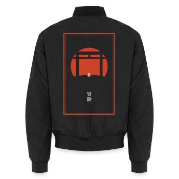 Torii Gate: Start deine Quest Pixel Hero - Unisex Bomberjacke - Schwarz - Hinten - AI Model Male 185 light (185cm)