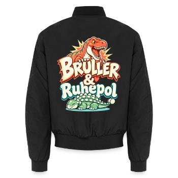 Dinosaurier Partnerlook für Paare - Unisex Bomberjacke - Schwarz - Hinten - AI Model Male 185 light (185cm)