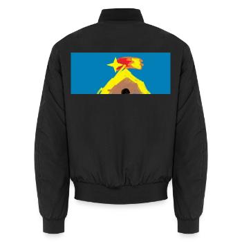 Hütte mit Kometenstern - Unisex Bomberjacke - Schwarz - Hinten - AI Model Male 185 light (185cm)