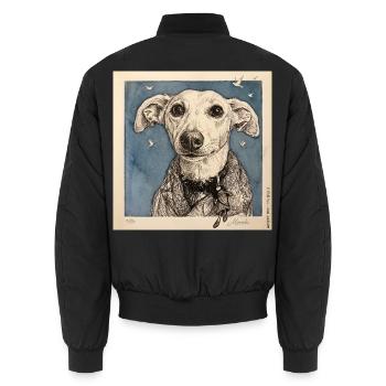 Ein Blick sagt alles... - Unisex Bomberjacke - Schwarz - Hinten - AI Model Male 185 light (185cm)