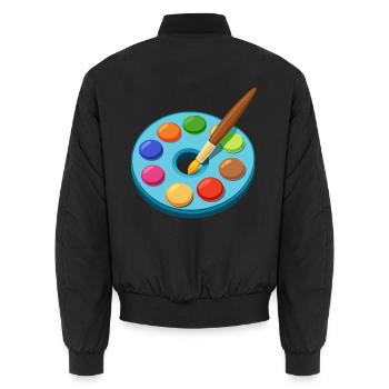 Pinselpalette - Unisex Bomberjacke - Schwarz - Hinten - AI Model Male 185 light (185cm)