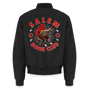 Salem Book Club Vintage Devil - Unisex Bomberjacke - Schwarz - Hinten - AI Model Male 185 light (185cm)