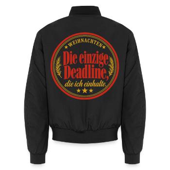 Weihnachten Deadline Shirt lustiger Spruch - Unisex Bomberjacke - Schwarz - Hinten - AI Model Male 185 light (185cm)