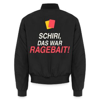 Schiri, das war Ragebait! - Unisex Bomberjacke - Schwarz - Hinten - AI Model Male 185 light (185cm)